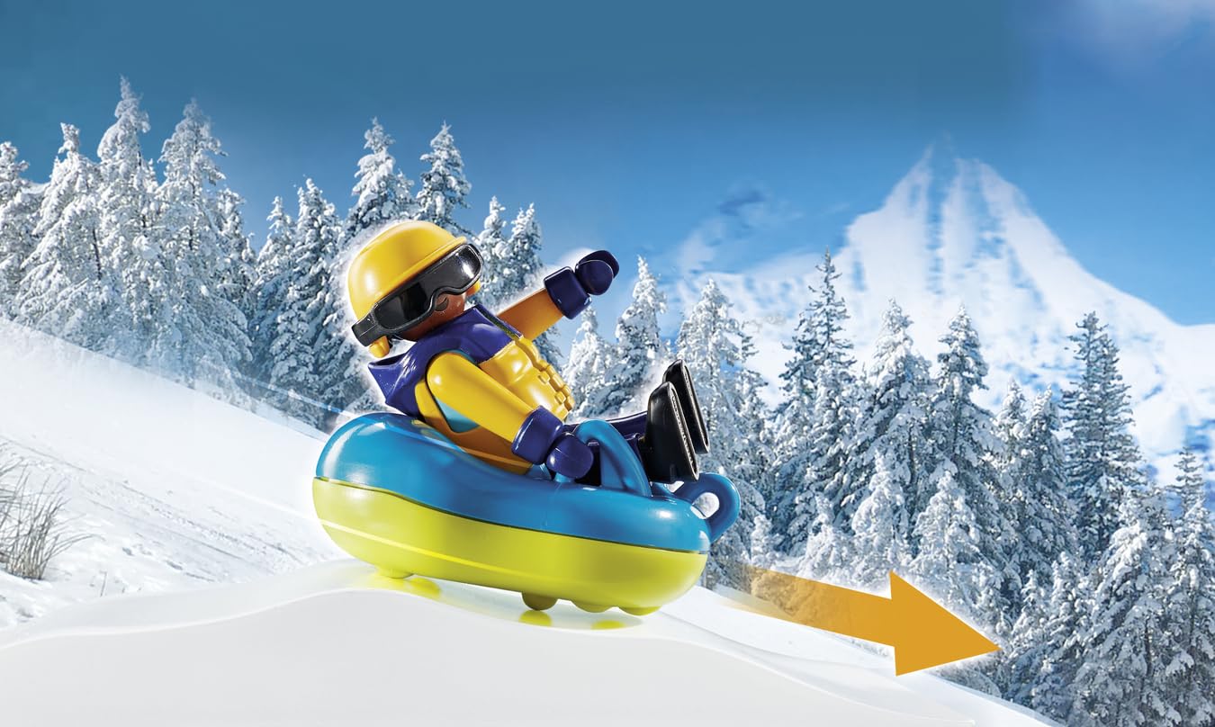 Playmobil Ski World figures on skis and snowboard spark active role-play