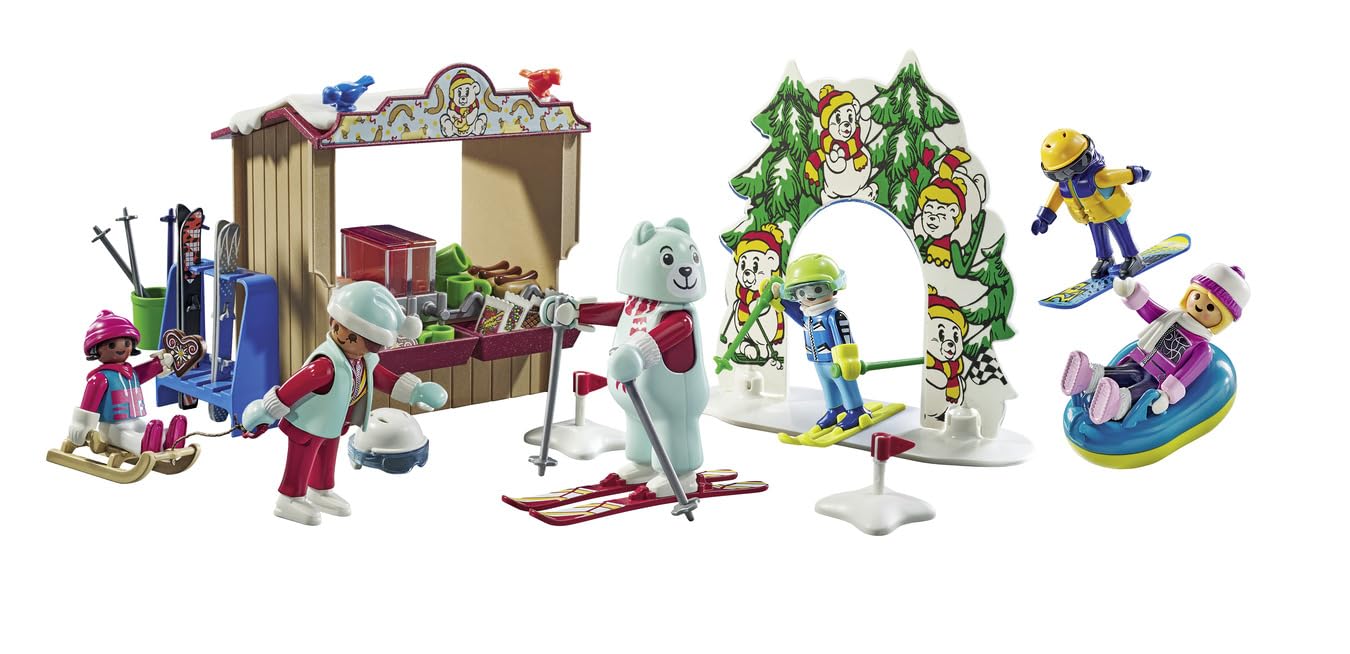 Playmobil Ski World sled and toboggan support dynamic winter scenes
