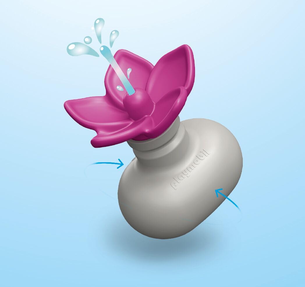 Squirting water action enhances lively pretend play.