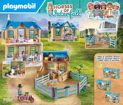 Playmobil Waterfall Ranch animals including dog, cat, and pigs for farm life scenes.