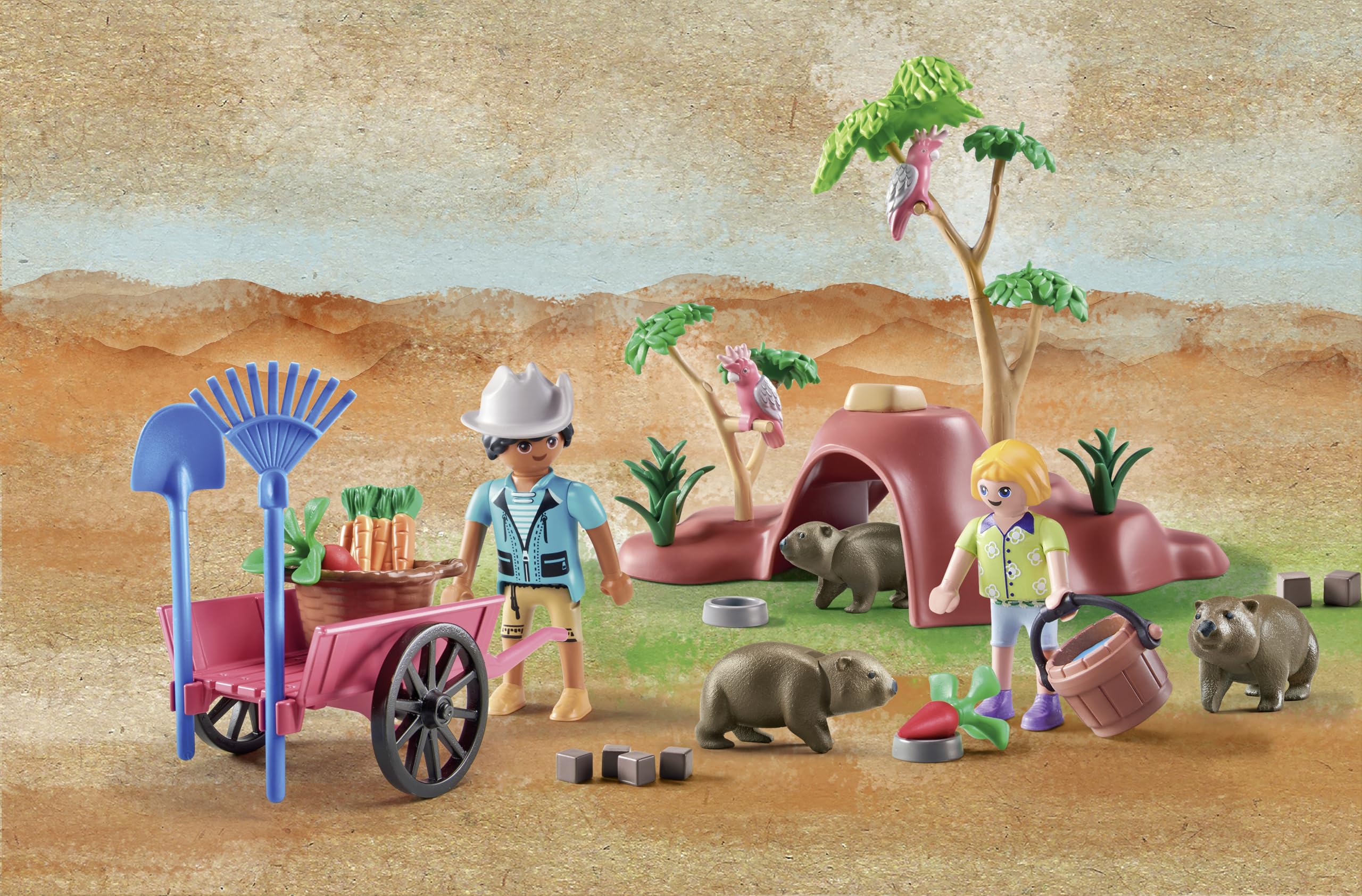 Playmobil Wiltopia adult and child figures support cooperative role-play and learning.