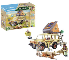 Playmobil Wiltopia cross-country vehicle with lions front view for imaginative off-road play