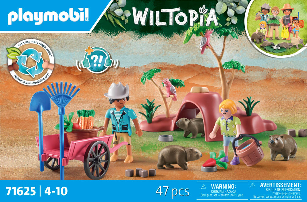 Playmobil Wiltopia feeding time with carrots enhances nurture and daily routines.