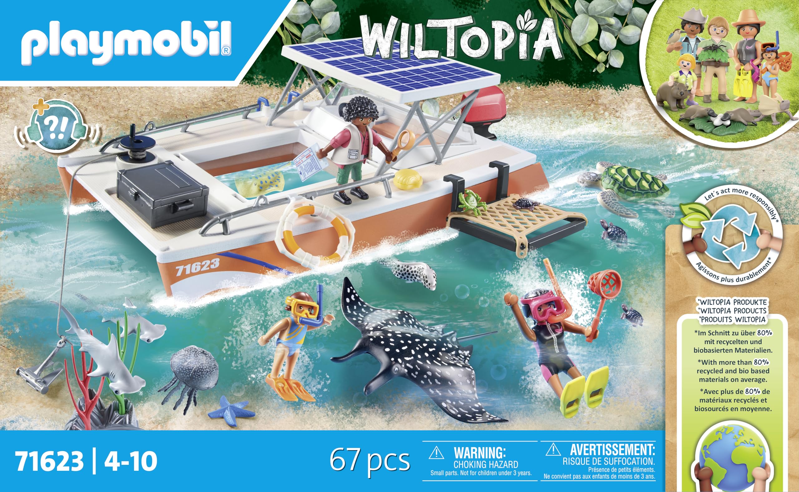 Playmobil Wiltopia manta ray figure for graceful ocean habitat play