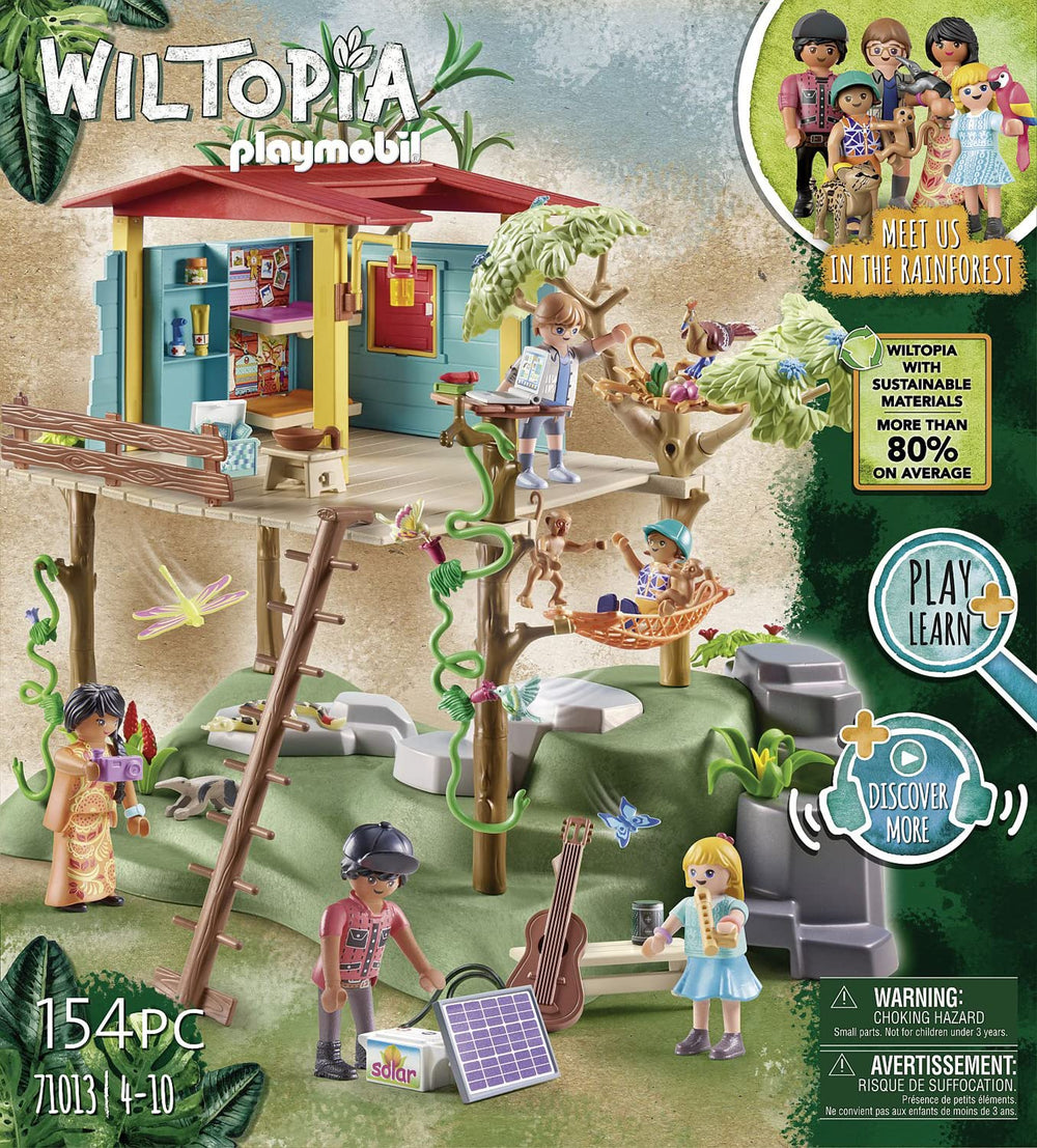 Playmobil Wiltopia rock reveals secret hiding place for supplies during adventures.