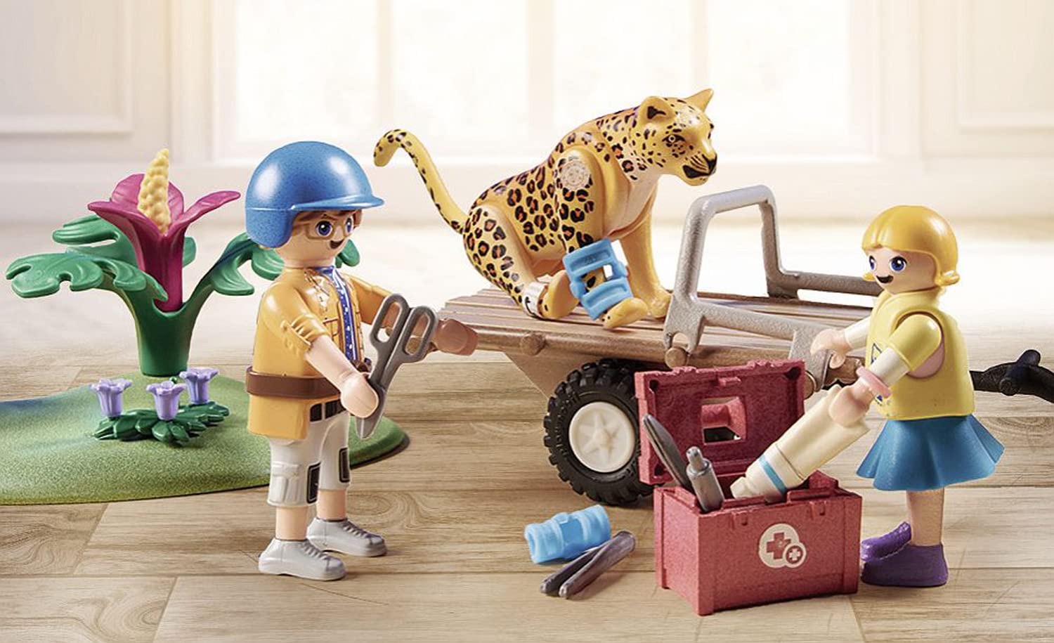 Playmobil Wiltopia veterinarian case with accessories supports caring role-play.