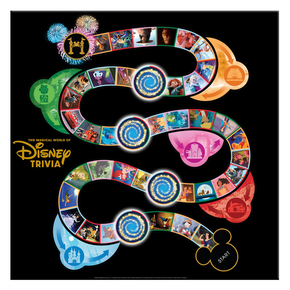 PlayMonster Disney Trivia character movers bring scenes to life at the table.