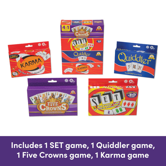 PlayMonster Five Crowns bundle on table for quick rounds