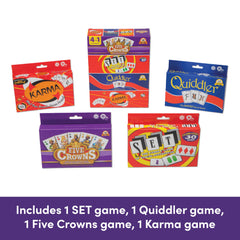 PlayMonster Five Crowns bundle on table for quick rounds