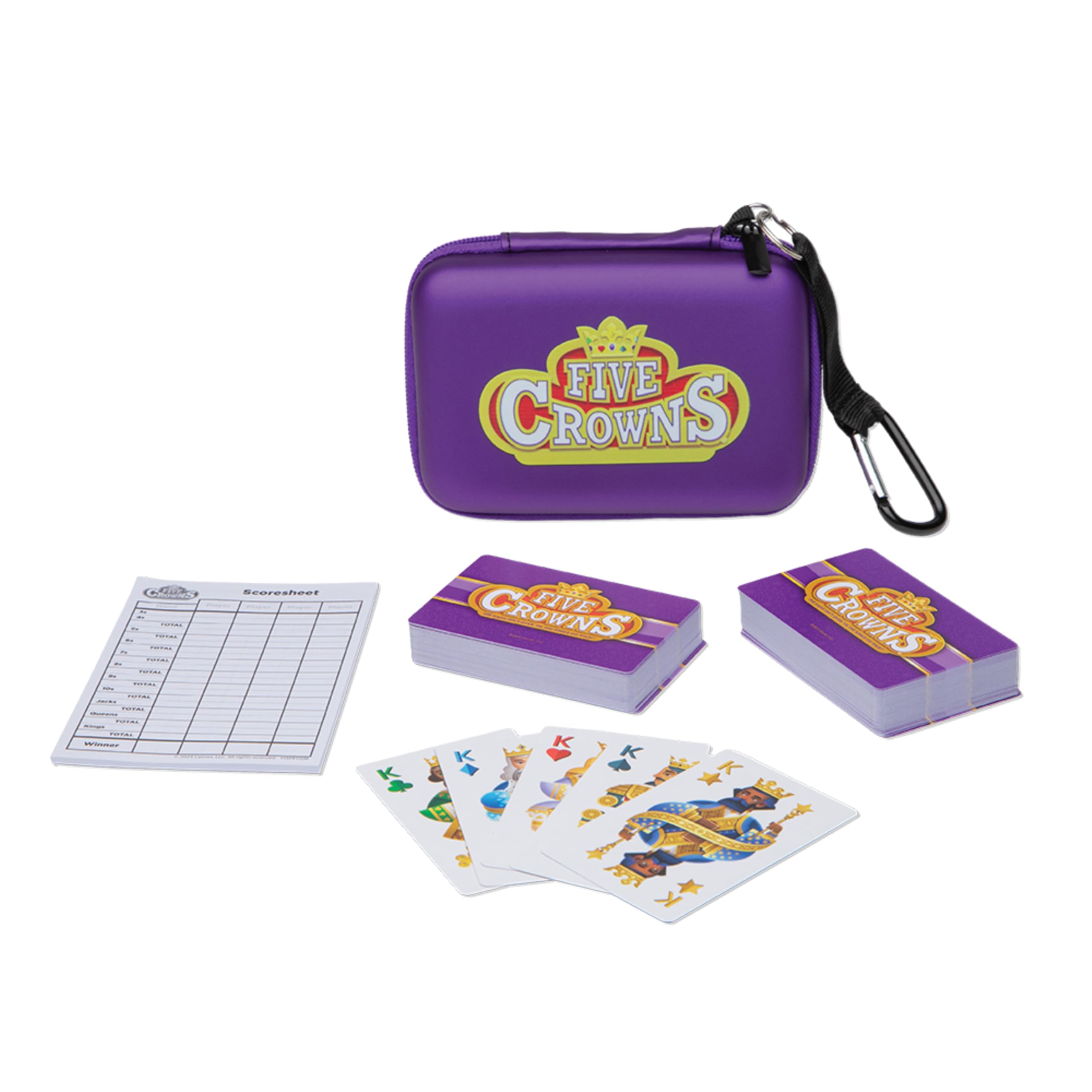 PlayMonster Five Crowns travel case with clip for on-the-go play