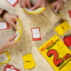 PlayMonster Relative Insanity players selecting punchlines sparks laughter.