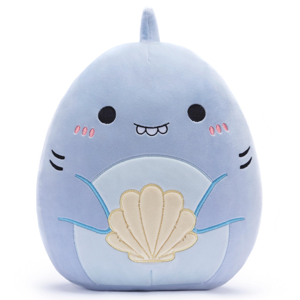 Playnics large shark pillow 14in for cozy hugs and room decor.