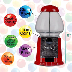 Playo gumball machine coin slot and visible globe show rewards.