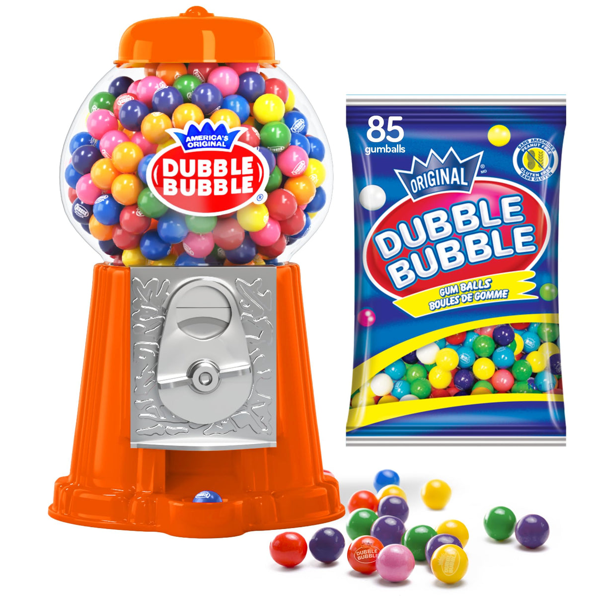 Playo gumball machine front view with colorful Halloween candy