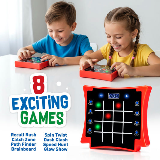 PlayRoute 8-in-1 glow sequence display highlights memory challenges during play.
