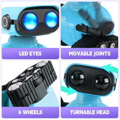 Playsheek Robot Toy blue dance demo shows kids a friendly routine.