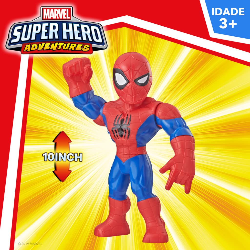 Playskool Heroes Spider-Man Mega Mighties shines in bright red-blue for vivid adventures.