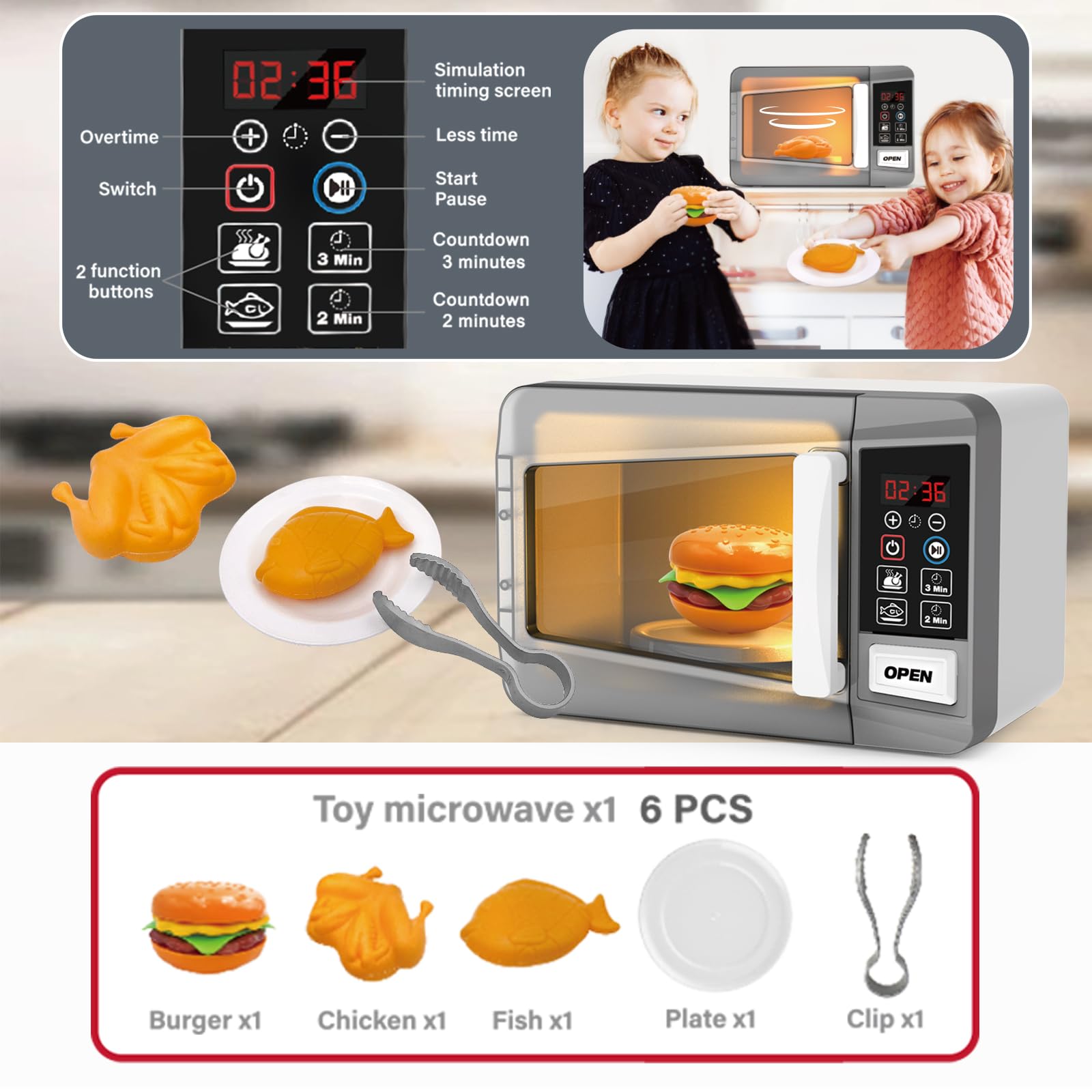 Playssnior Bojia toy oven knobs and buttons designed for small hands.