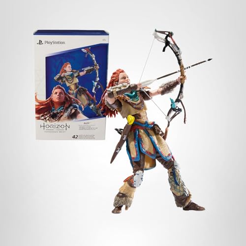 Fiery red hair detail on PlayStation Horizon Forbidden West Aloy figure.