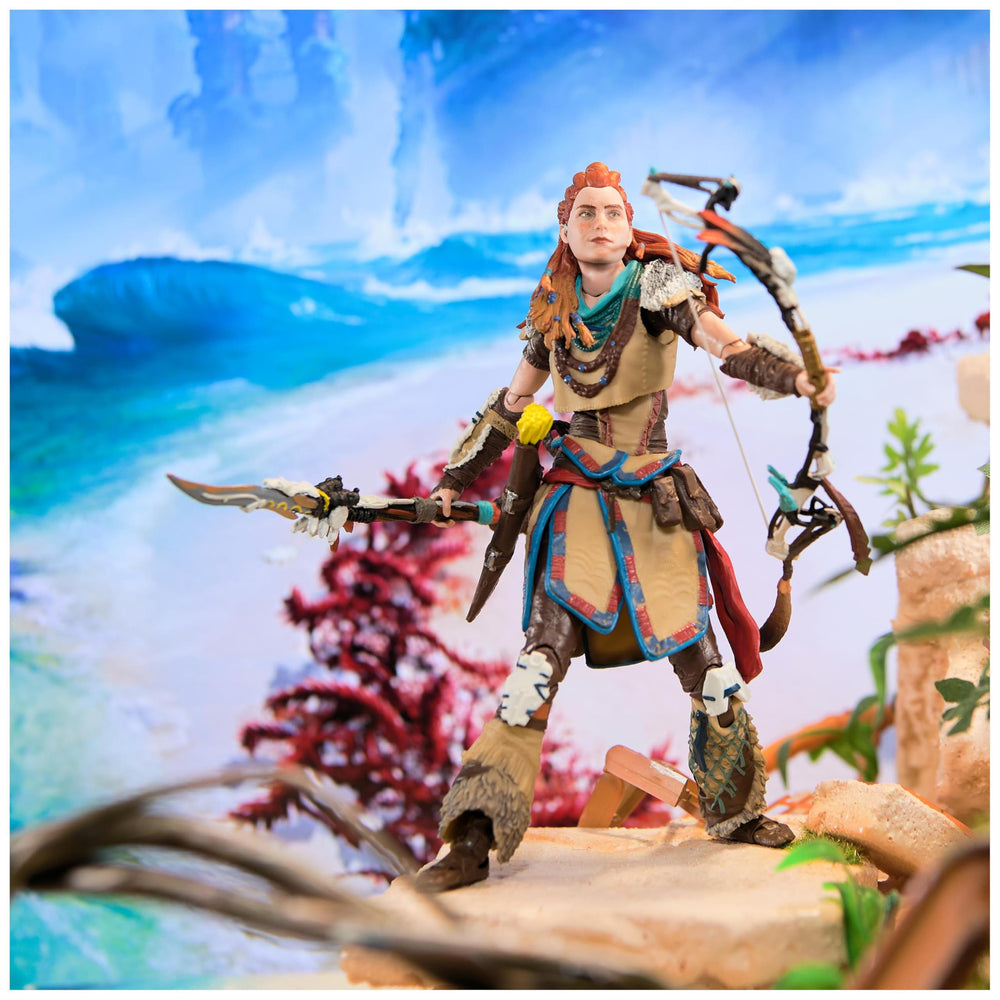 Aloy weapons set featuring bow, spear, and arrow for action setups.
