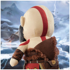 PlayStation Kratos collector plush dynamic pose ideal for photos and shelves