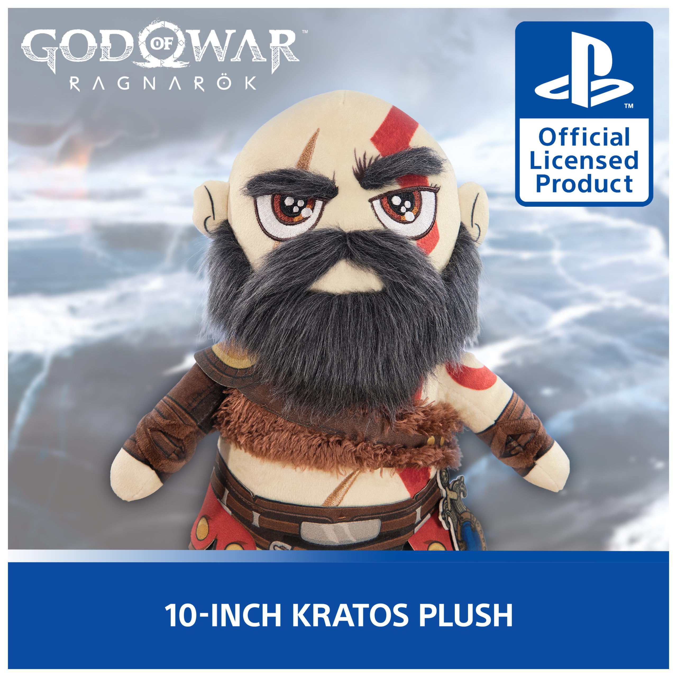 PlayStation Kratos collector plush embroidered beard details for authentic look