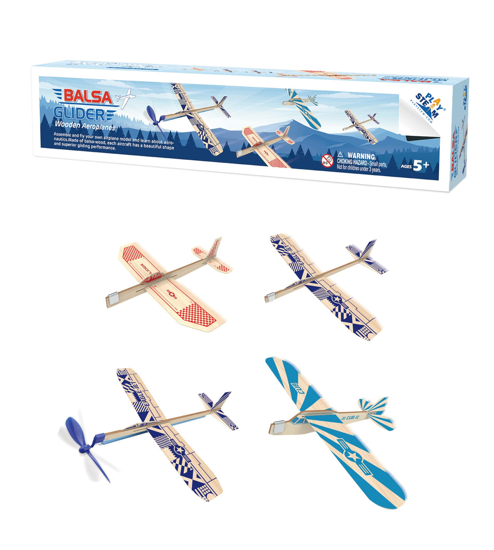 Playstem Balsa Plane hand-launch ready for quick outdoor fun.
