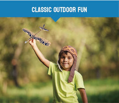 Playstem kids enjoy outdoor play with classic glider planes.