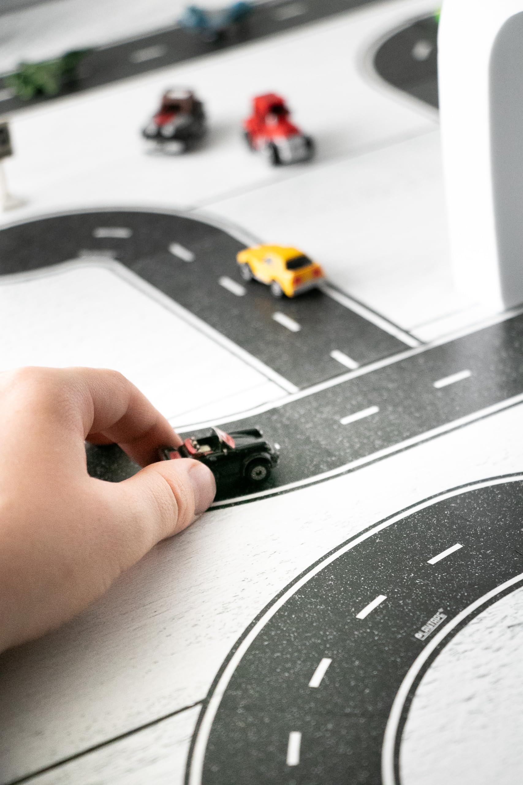 PlayTape is easy to apply, enabling quick setup of road layouts.