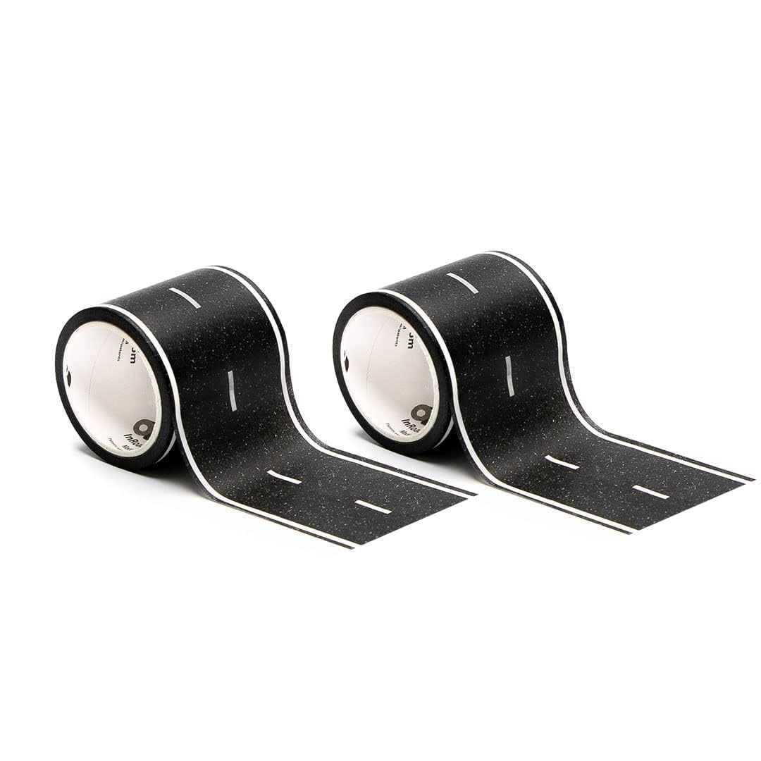 PlayTape road tape on table for toy cars, asphalt road two-pack.
