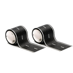 PlayTape road tape on table for toy cars, asphalt road two-pack.