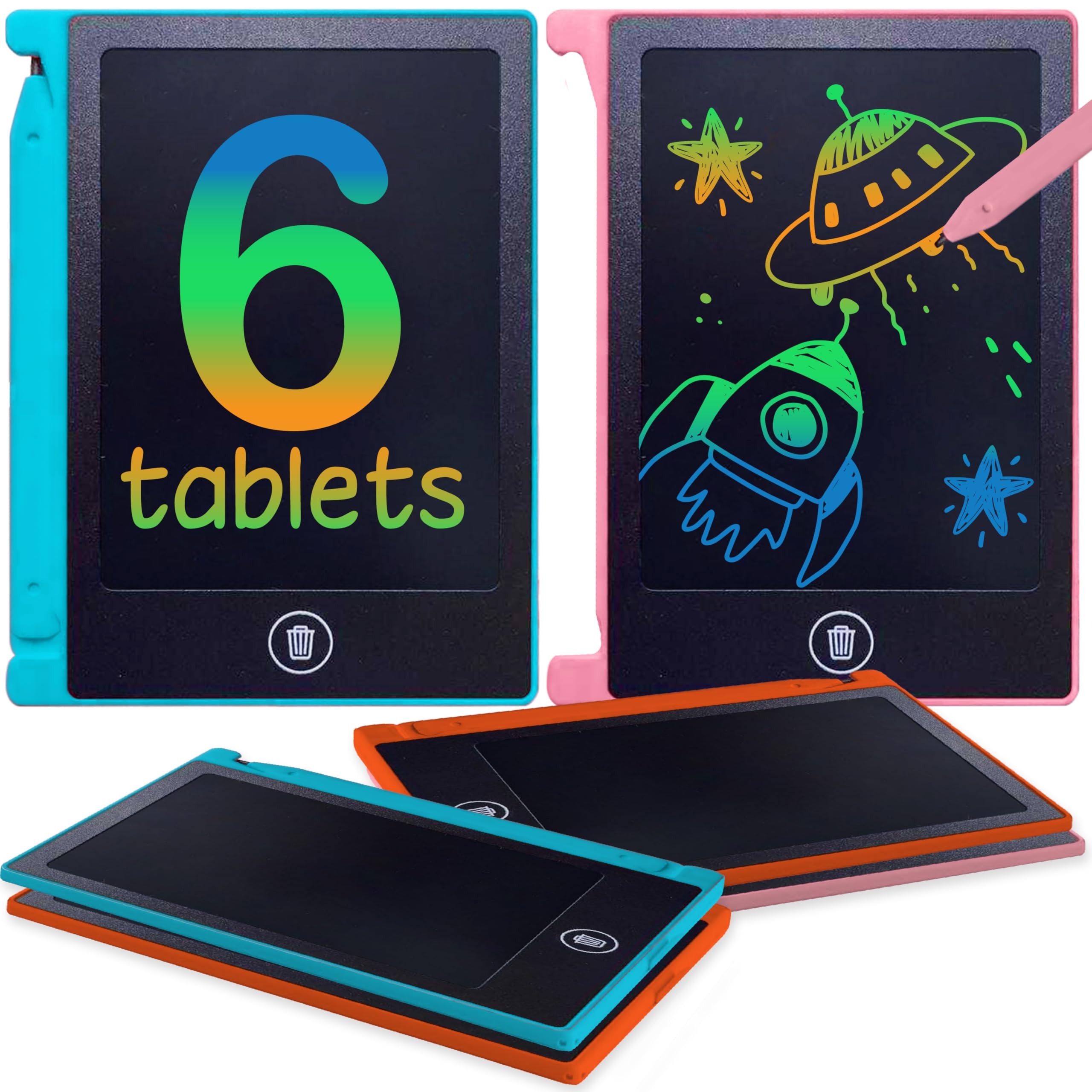 Playtapus mini LCD writing tablet 6-pack for kids on the go.
