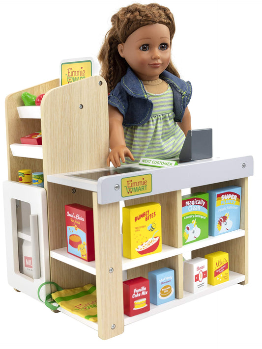 Playtime by Eimmie 18in doll grocery counter inspires imaginative store role play