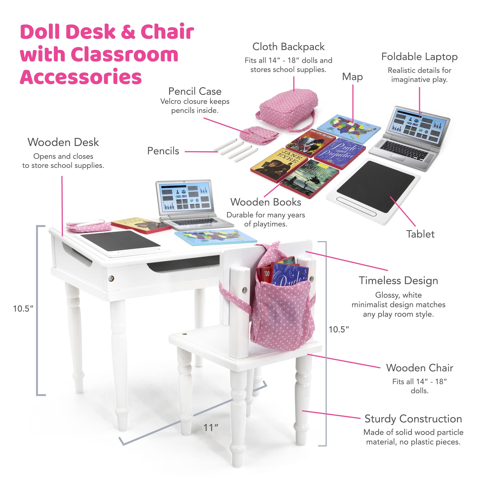 Playtime by Eimmie doll chair provides sturdy seating for dolls