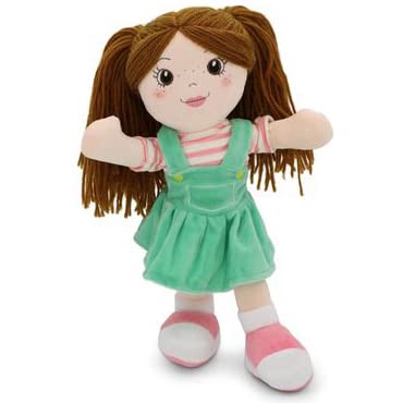 Playtime by Eimmie Allie 14-inch soft doll with embroidered face for safe hugs.