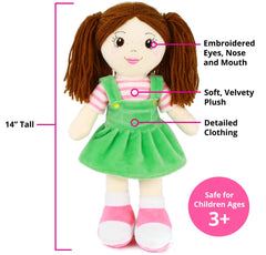 Allie travel-friendly rag doll easy to carry on trips.