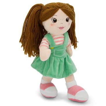 Allie plush doll with gentle textures for toddlers to snuggle.