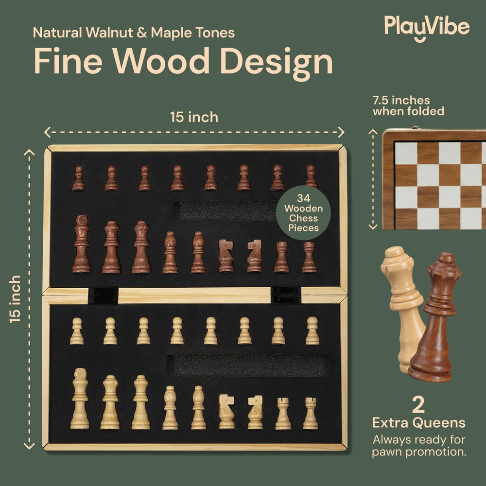 PlayVibe handcrafted chess pieces close-up with a solid, smooth finish.