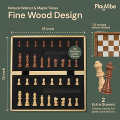 PlayVibe handcrafted chess pieces close-up with a solid, smooth finish.