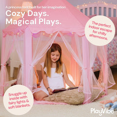 Compact setup of PLAYVIBE tent, easy assembly for quick room transitions.