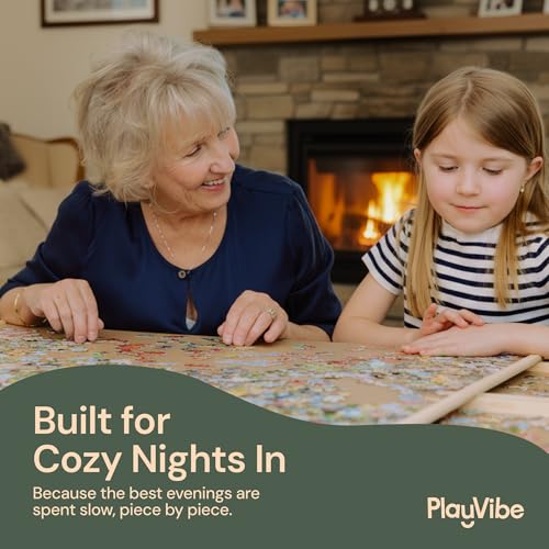 PlayVibe puzzle board with drawer open for extra pieces