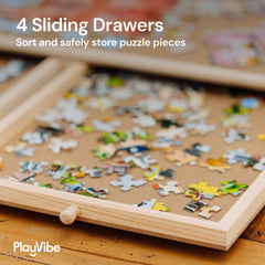 PlayVibe storage compartments holding puzzle pieces neatly