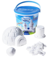 Play Visions Floof bucket open showing soft reusable indoor snow ready for play