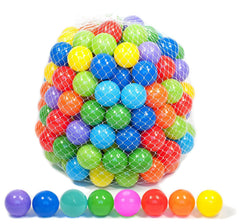 Playz ball pit balls in a box with eight colors for quick setup