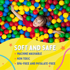 Playz ball pit balls are machine washable with nonbleach detergent