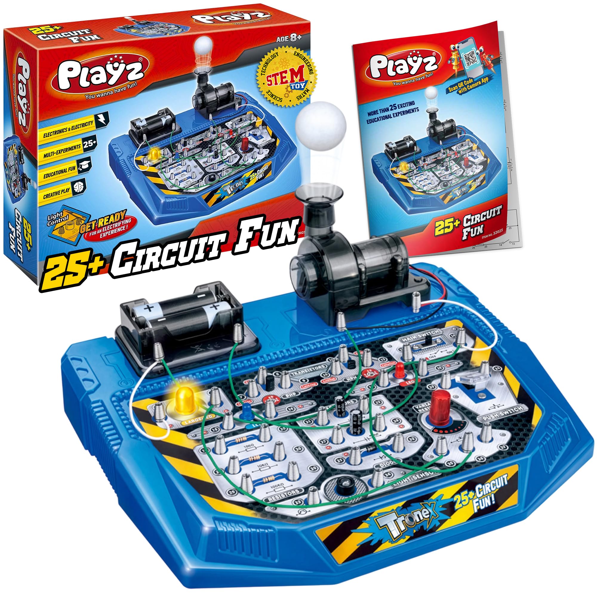 Playz circuit board kit creates circuits to learn electricity hands-on