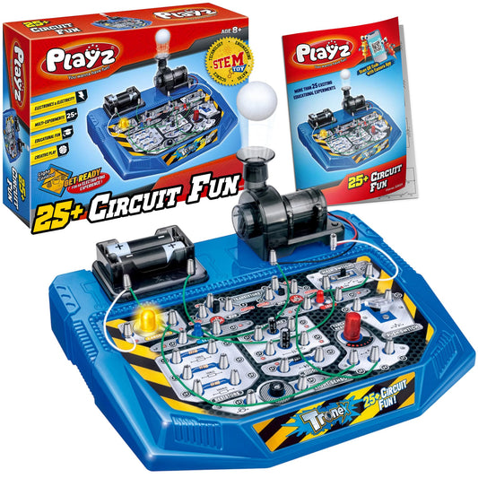 Playz circuit board kit creates circuits to learn electricity hands-on