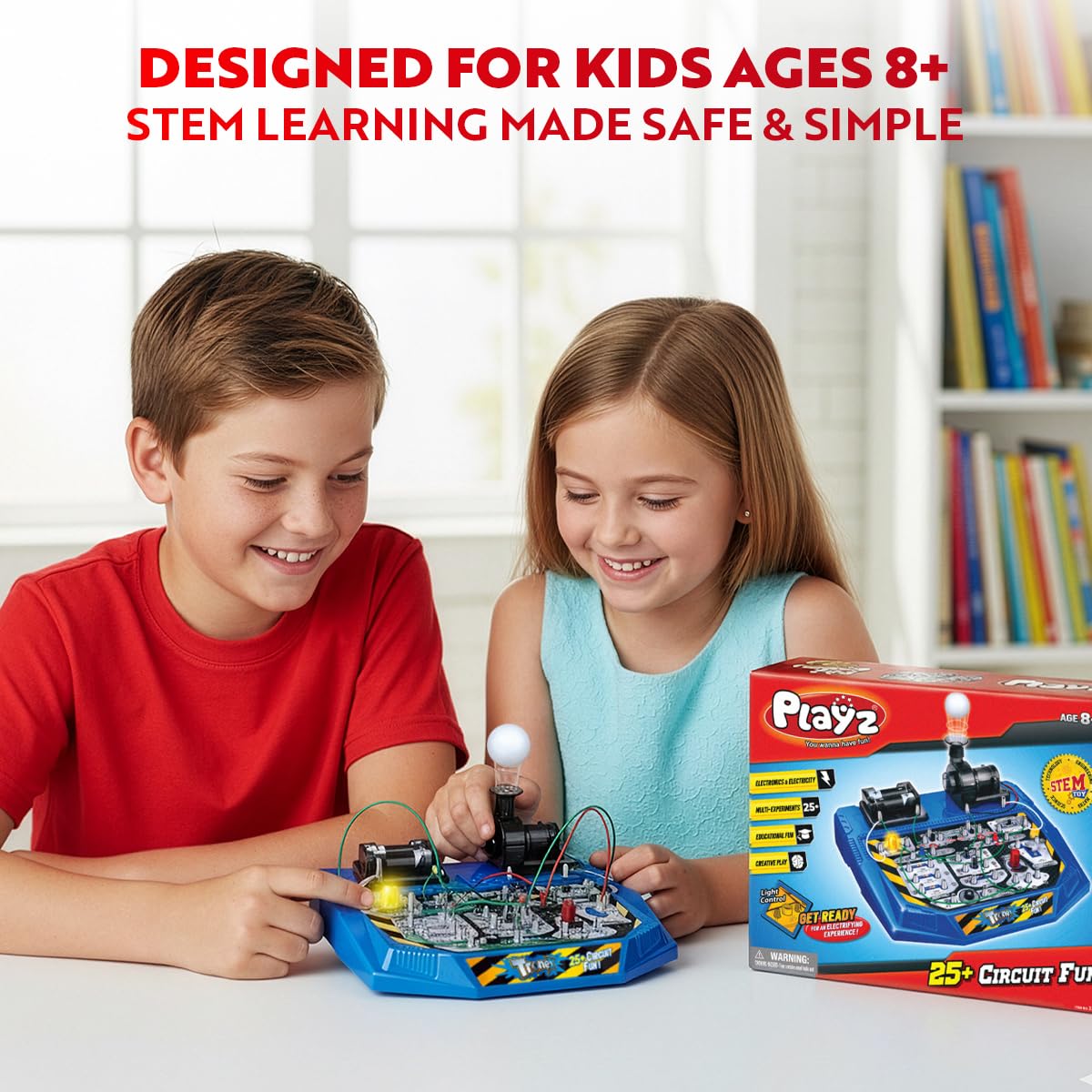 Playz wiring practice helps kids connect components and test circuits