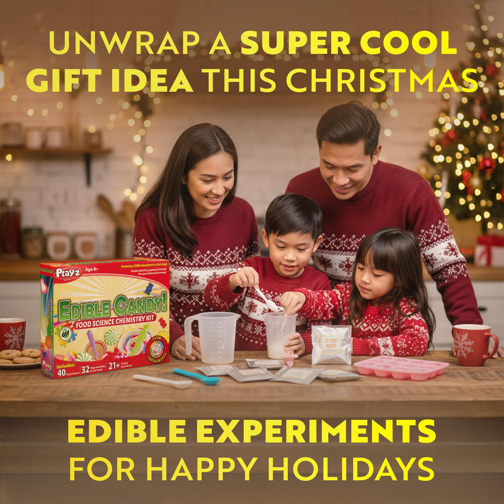 Playz Edible Candy Kit gummy candies reveals chewy textures and creative flavor ideas.