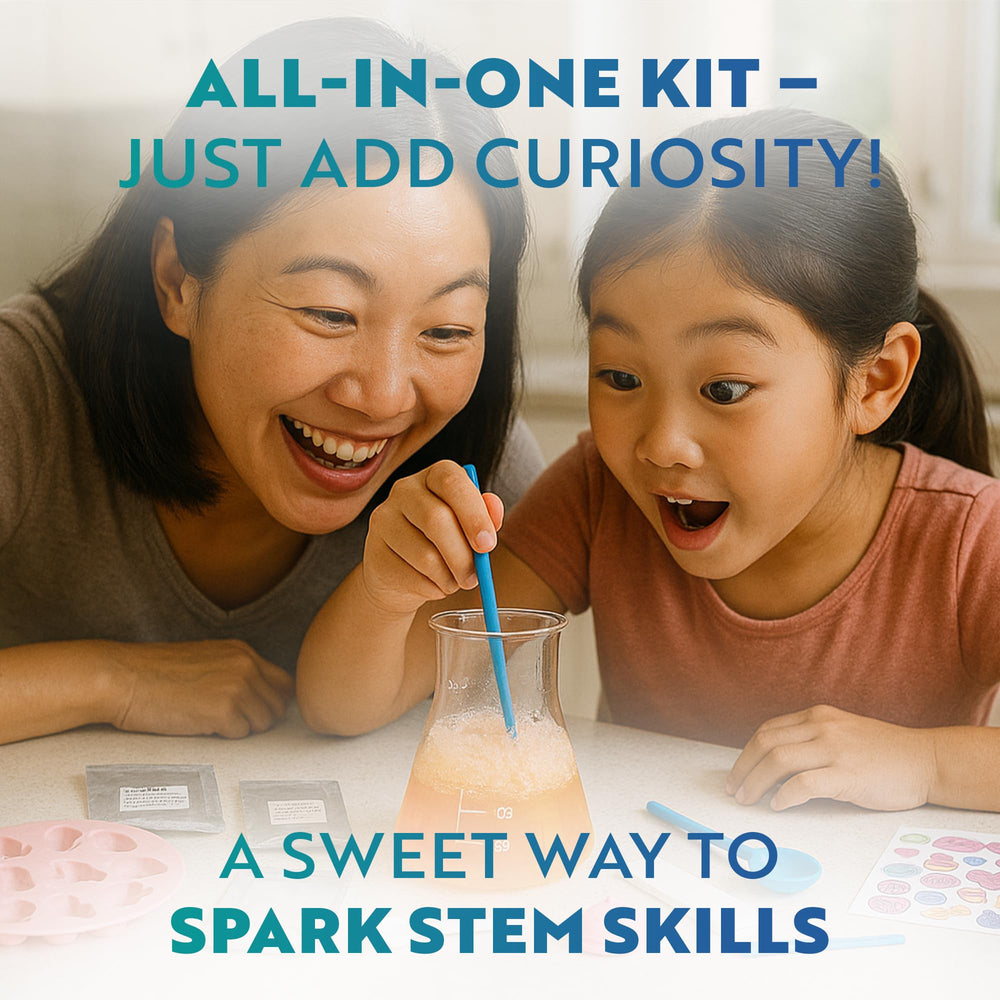 Playz Edible Candy Kit lab guide illustrations support step-by-step learning.